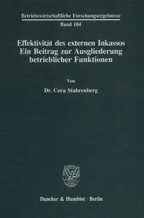 Effektivität des externen Inkassos.