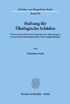 Haftung für Ökologische Schäden.