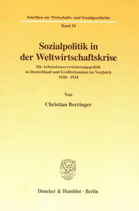 Sozialpolitik in der Weltwirtschaftskrise.