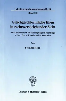 Gleichgeschlechtliche Ehen in rechtsvergleichender Sicht