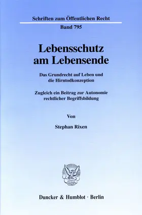 Lebensschutz am Lebensende.