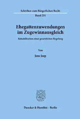 Ehegattenzuwendungen im Zugewinnausgleich.