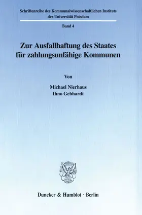 Zur Ausfallhaftung des Staates für zahlungsunfähige Kommunen.