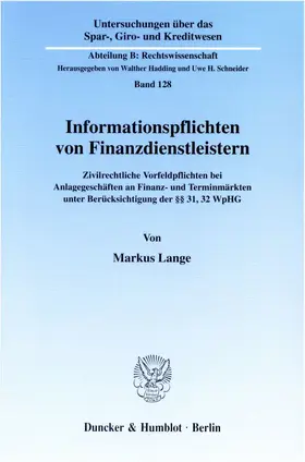 Informationspflichten von Finanzdienstleistern.