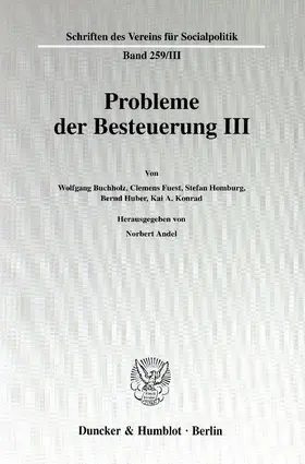 Probleme der Besteuerung III.