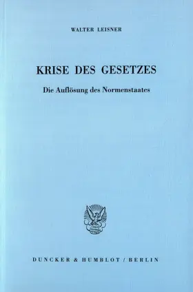 Krise des Gesetzes.