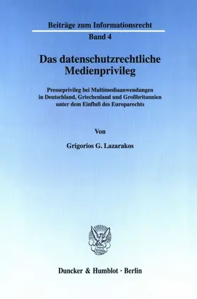 Das datenschutzrechtliche Medienprivileg.