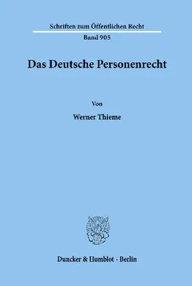 Das Deutsche Personenrecht.