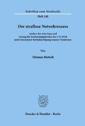 Der straflose Notwehrexzess.
