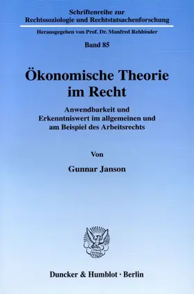 Ökonomische Theorie im Recht.