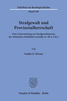 Strafgewalt und Provinzialherrschaft.