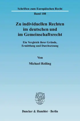 Zu individuellen Rechten im deutschen und im Gemeinschaftsrecht