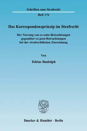 Das Korrespondenzprinzip im Strafrecht.