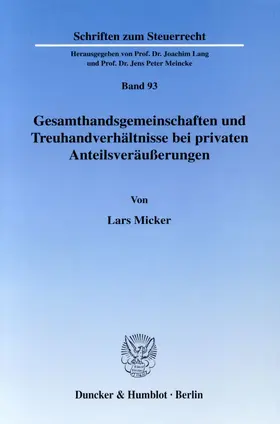 Gesamthandsgemeinschaften und Treuhandverhältnisse bei privaten Anteilsveräußerungen.