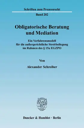 Obligatorische Beratung und Mediation