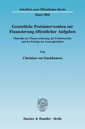 Gesetzliche Preisintervention zur Finanzierung öffentlicher Aufgaben