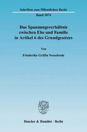 Das Spannungsverhältnis zwischen Ehe und Familie in Artikel 6 des Grundgesetzes.
