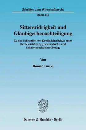 Sittenwidrigkeit und Gläubigerbenachteiligung
