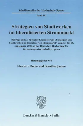 Strategien von Stadtwerken im liberalisierten Strommarkt.