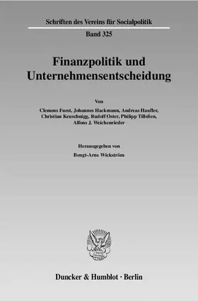 Finanzpolitik und Unternehmensentscheidung