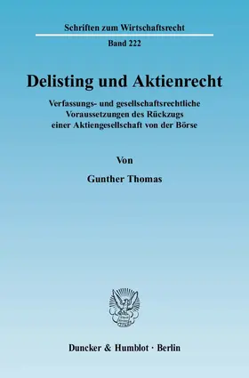 Delisting und Aktienrecht