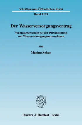 Der Wasserversorgungsvertrag.
