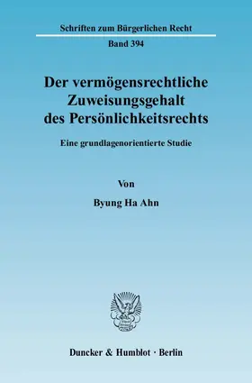 Der vermögensrechtliche Zuweisungsgehalt des Persönlichkeitsrechts