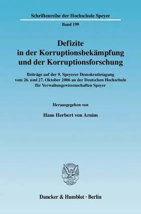 Defizite in der Korruptionsbekämpfung und der Korruptionsforschung