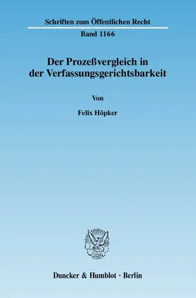 Der Prozeßvergleich in der Verfassungsgerichtsbarkeit