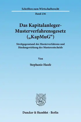Das Kapitalanleger-Musterverfahrensgesetz ("KapMuG")