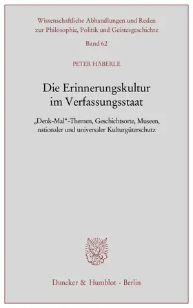 Die Erinnerungskultur im Verfassungsstaat