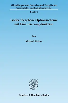 Isoliert begebene Optionsscheine mit Finanzierungsfunktion
