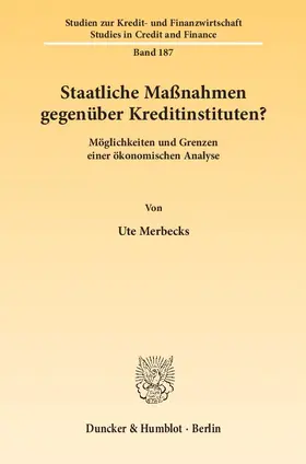 Staatliche Maßnahmen gegenüber Kreditinstituten?