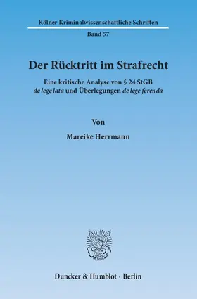 Der Rücktritt im Strafrecht