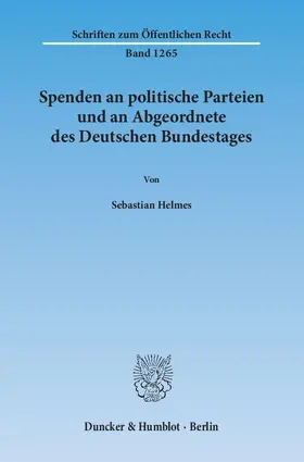 Spenden an politische Parteien und an Abgeordnete des Deutschen Bundestages