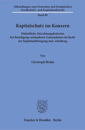 Kapitalschutz im Konzern
