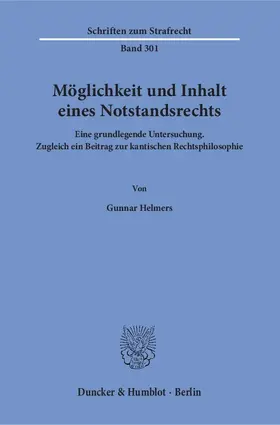 Möglichkeit und Inhalt eines Notstandsrechts