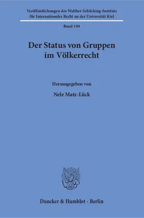 Der Status von Gruppen im Völkerrecht