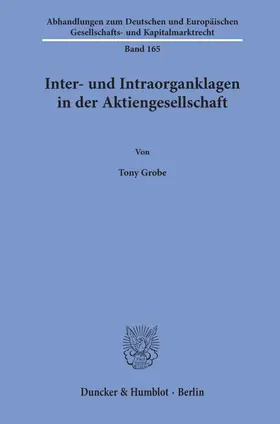Inter- und Intraorganklagen in der Aktiengesellschaft.