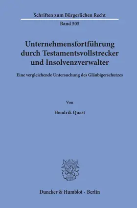 Unternehmensfortführung durch Testamentsvollstrecker und Insolvenzverwalter.