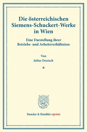 Die österreichischen Siemens-Schuckert-Werke in Wien