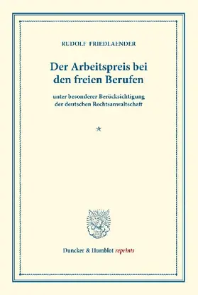 Der Arbeitspreis bei den freien Berufen
