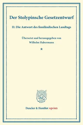 Der Stolypinsche Gesetzentwurf