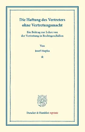 Die Haftung des Vertreters ohne Vertretungsmacht.