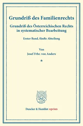 Grundriß des Familienrechts.