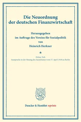 Die Neuordnung der deutschen Finanzwirtschaft.