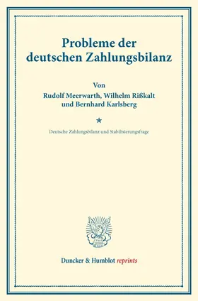 Probleme der deutschen Zahlungsbilanz.