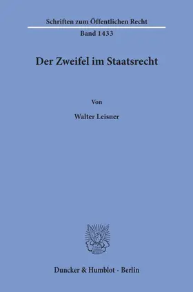 Der Zweifel im Staatsrecht.