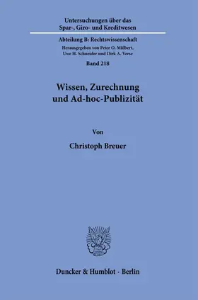 Wissen, Zurechnung und Ad-hoc-Publizität.