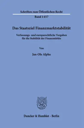 Das Staatsziel Finanzmarktstabilität.
